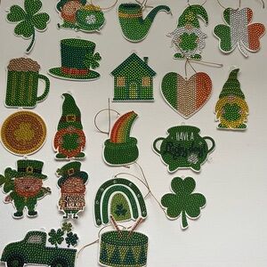 Green St. Patrick's Day Shamrock & Icon Ornament Set